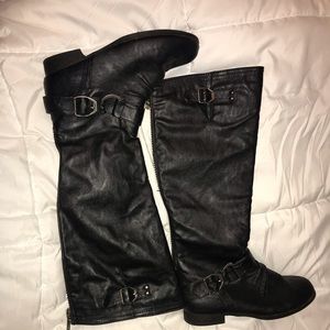 Faux leather Riding boots- black size 7